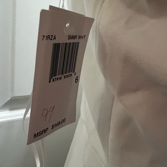 Elegant White Ruffle Sleeve Dress Size 6 NWT - Picture 5 of 6